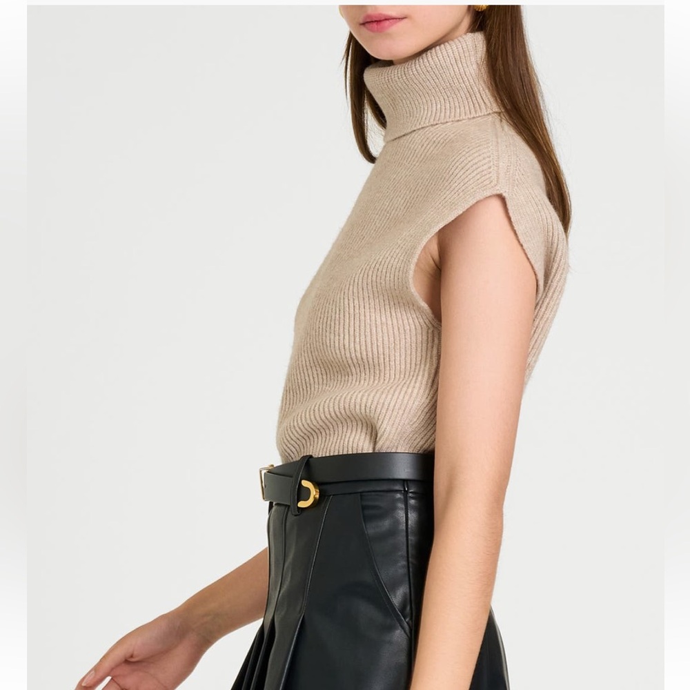 WAYF Kai Rib Cap Sleeve Turtleneck Sweater - Picture 3 of 4